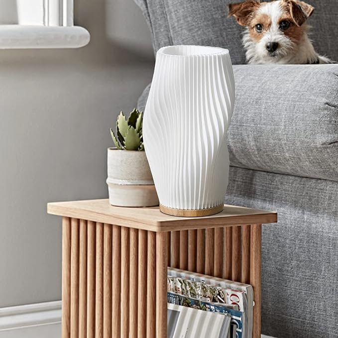 Serene Wavecrest Glow – Elegant Lampe i Bølget Design til Rolig og Stemningsfuld Belysning