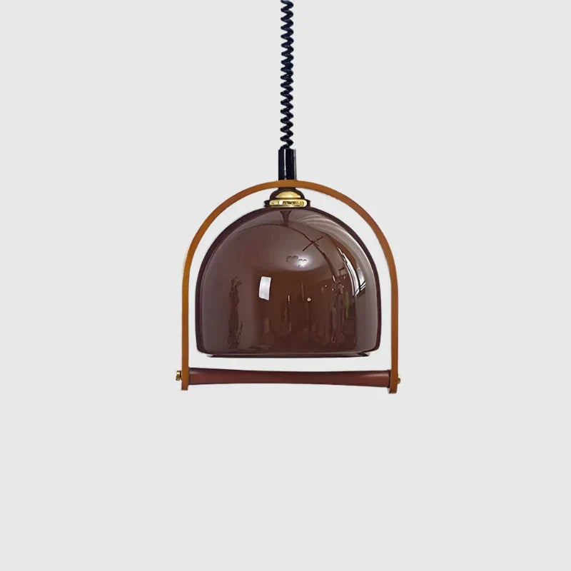 Vintage Bauhaus pendler i træ – Klassisk stilfuld hængelampe til stue, køkken og spisestue
