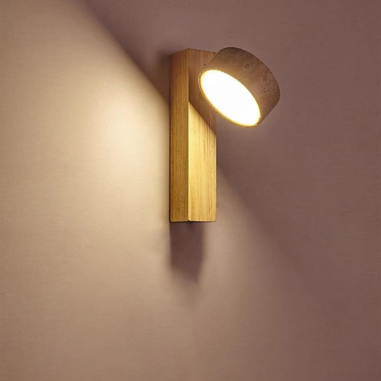 WabiSabi StoneGlow – Off-White Travertin Væglampe i Naturligt Japansk-Inspireret Design