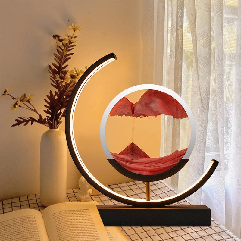 Sandlight Flow – Unik Bordlampe med Kviksand-Effekt til Moderne og Dekorativ Indretning