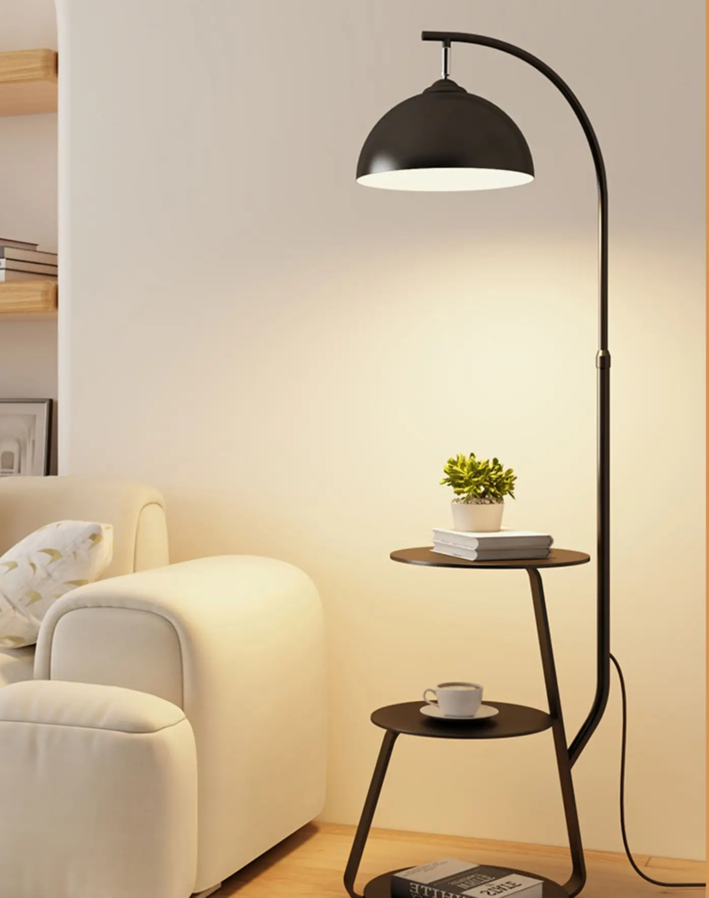 Nordisk lampebord – Moderne stilfuldt bord med integreret lampe til stue, soveværelse og kontor
