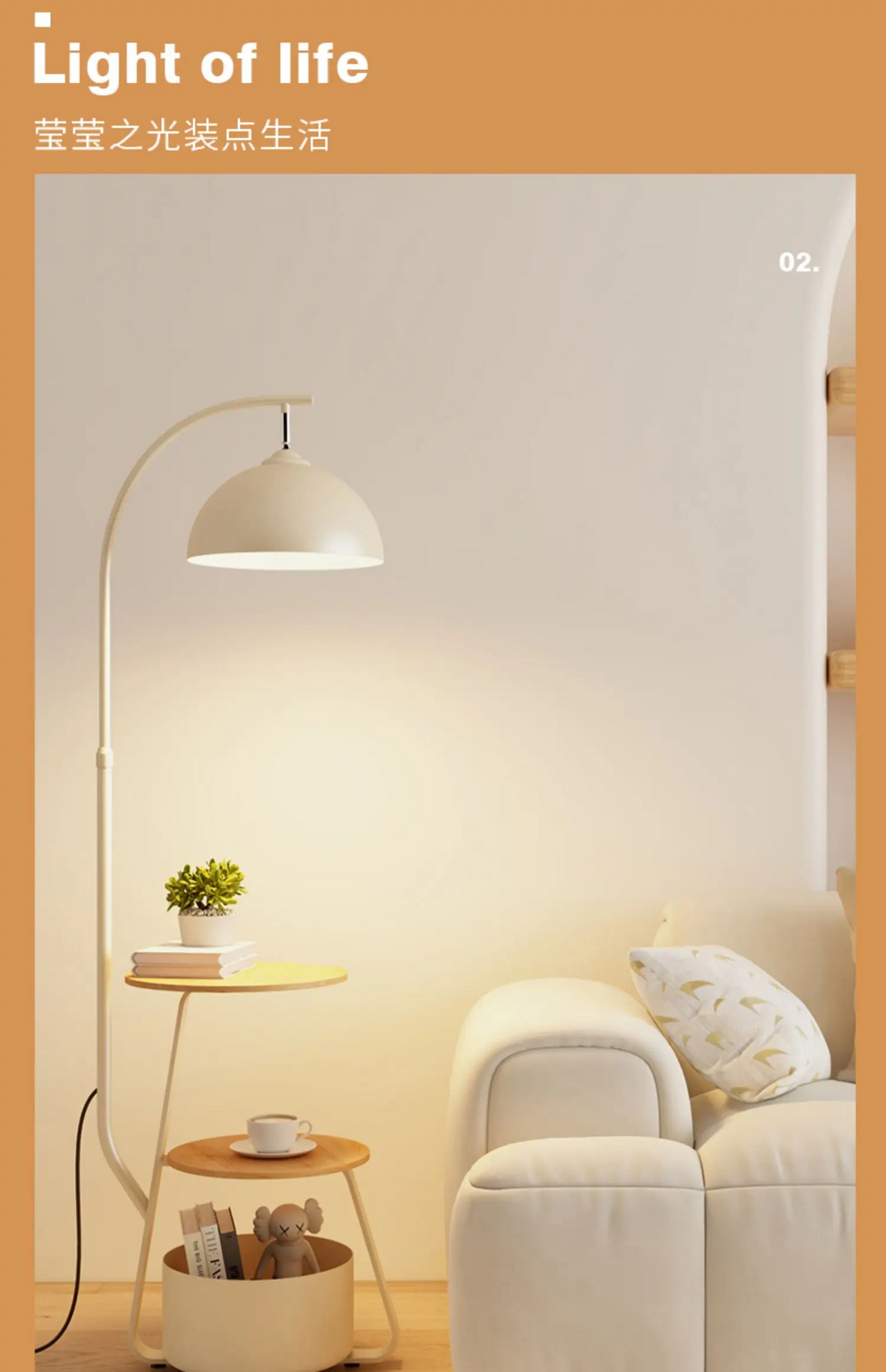 Nordisk lampebord – Moderne stilfuldt bord med integreret lampe til stue, soveværelse og kontor