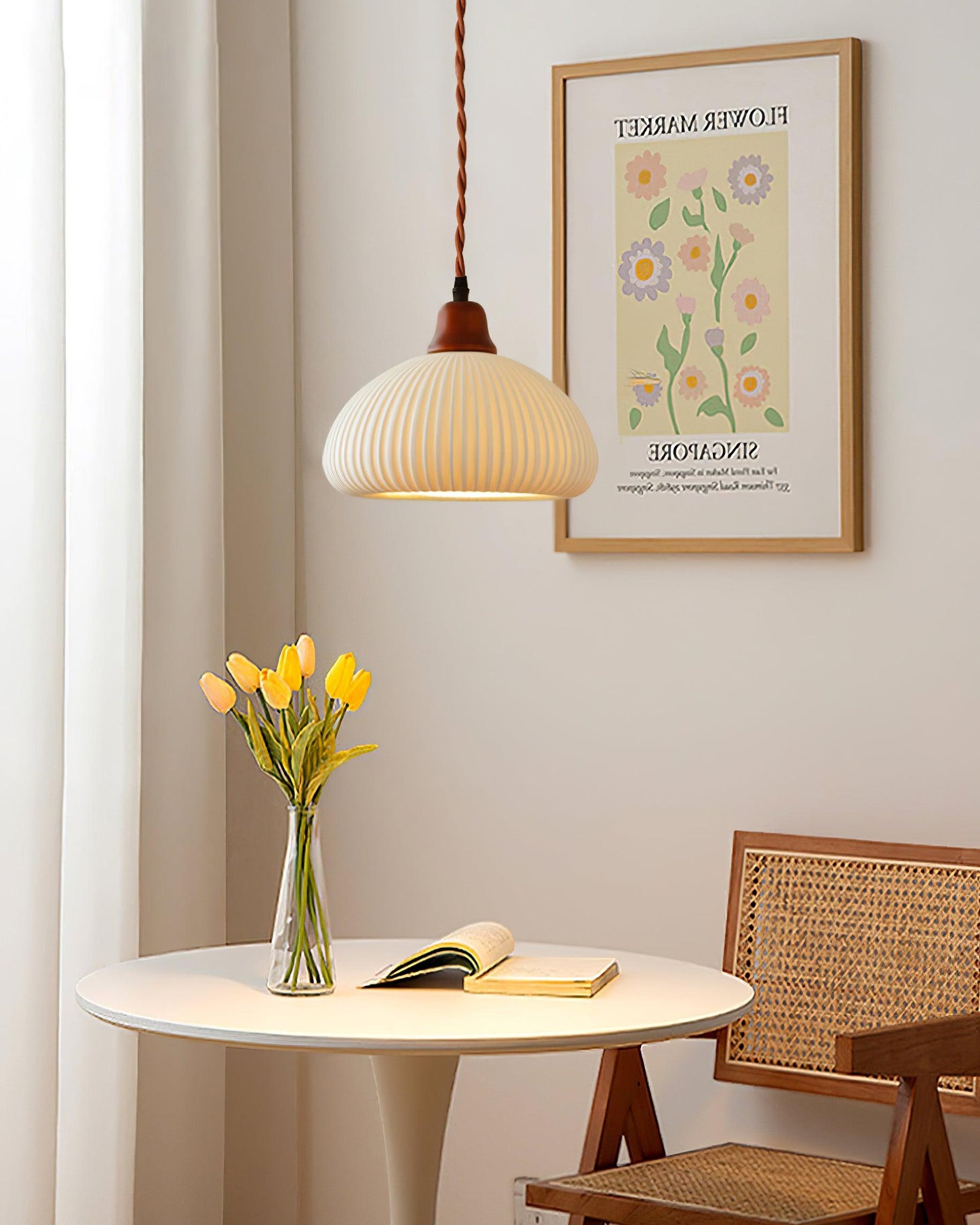Sidra – Elegant Keramisk Pendellampe i Moderne Nordisk Design til Spisestue og Stue