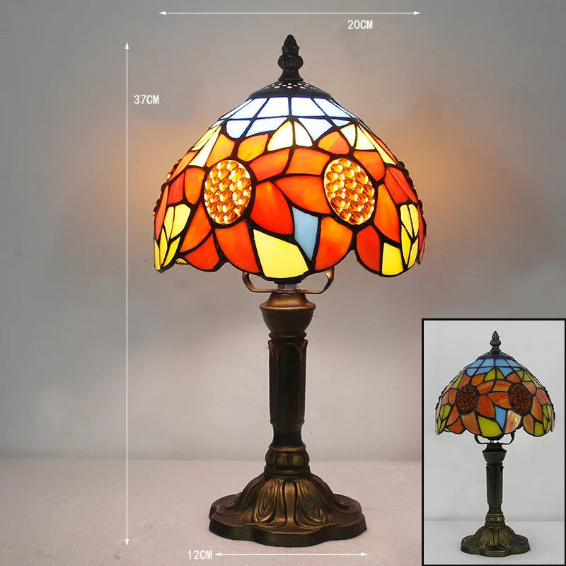Luminara Éclat – Tiffany Bordlampe i Klassisk Håndlavet Glasdesign til Skrivebord og Stue