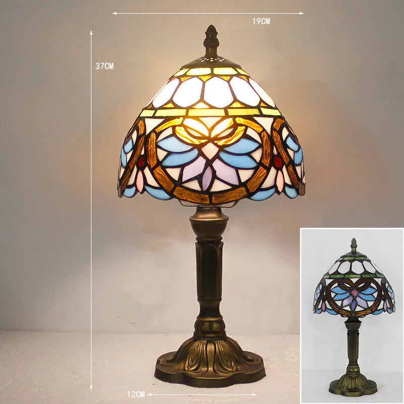 Luminara Éclat – Tiffany Bordlampe i Klassisk Håndlavet Glasdesign til Skrivebord og Stue