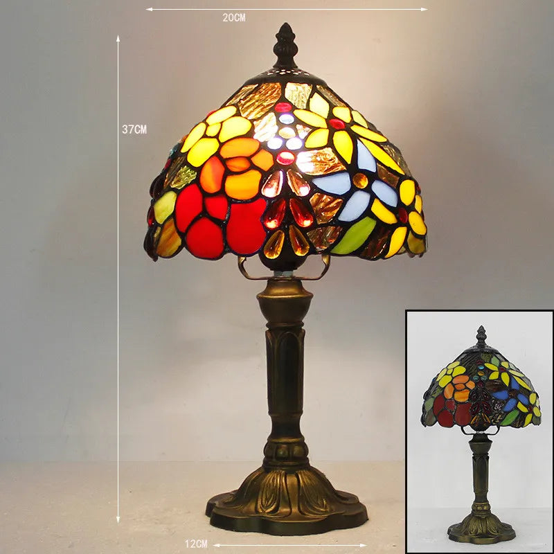 Luminara Éclat – Tiffany Bordlampe i Klassisk Håndlavet Glasdesign til Skrivebord og Stue