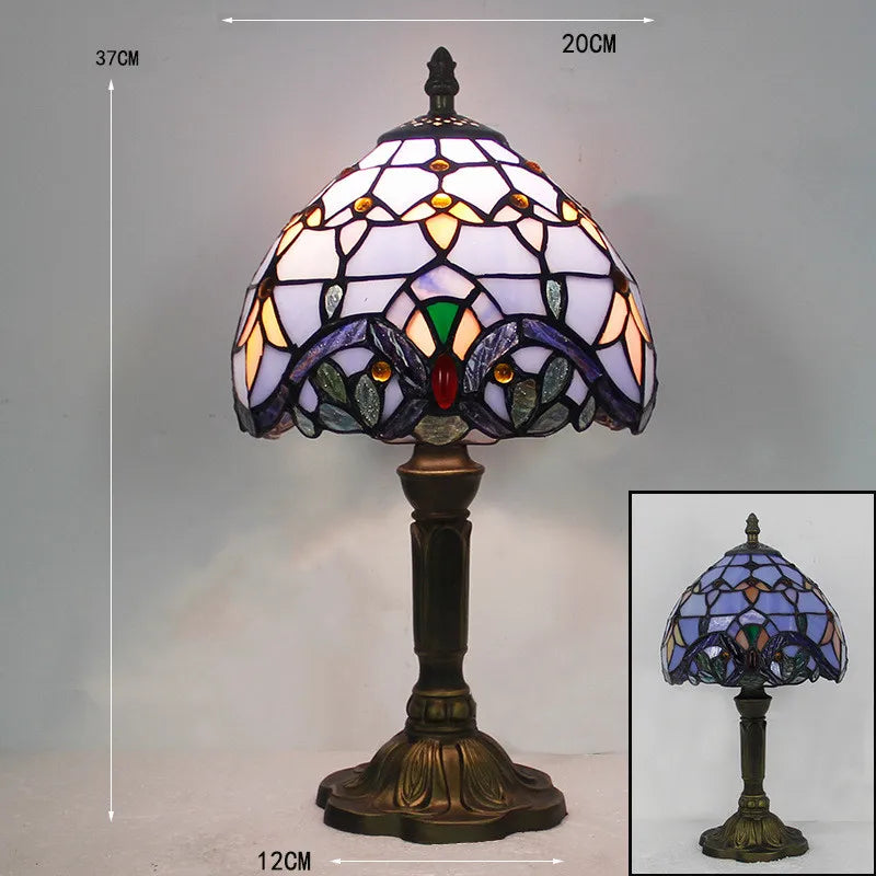 Luminara Éclat – Tiffany Bordlampe i Klassisk Håndlavet Glasdesign til Skrivebord og Stue