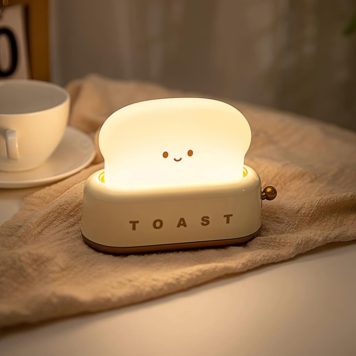 Design af brødrister bordlampe med indbygget batteri – Moderne stilfuld lampe til stue, soveværelse og kontor