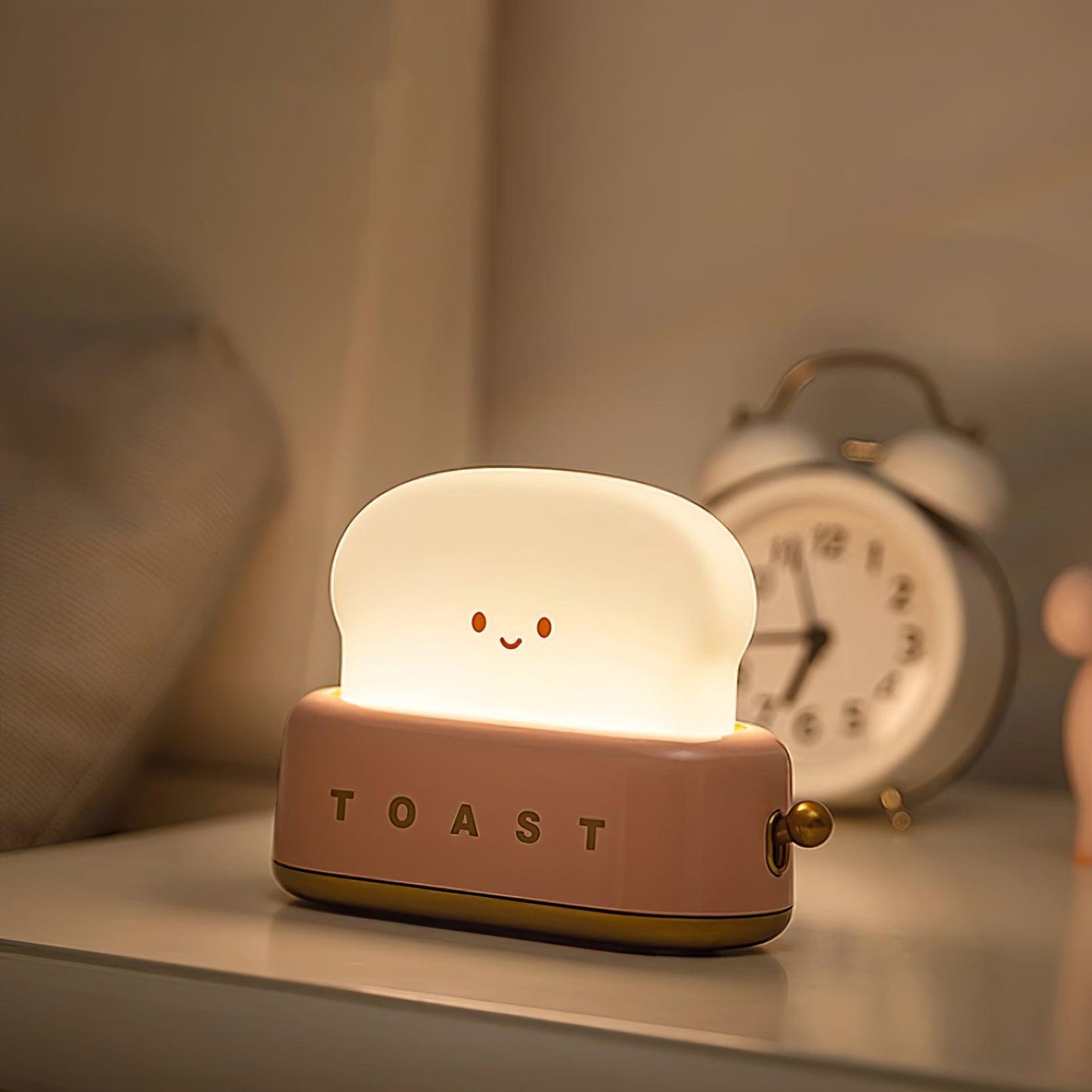 Design af brødrister bordlampe med indbygget batteri – Moderne stilfuld lampe til stue, soveværelse og kontor