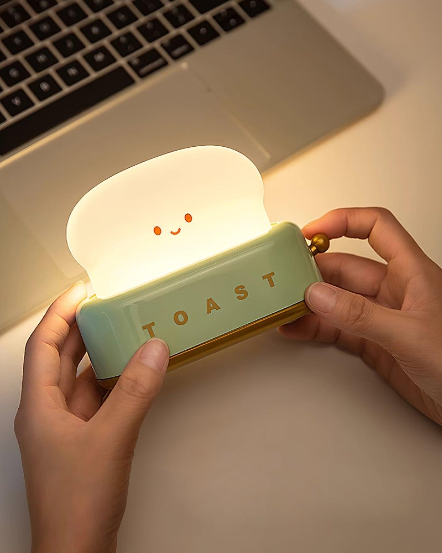 Design af brødrister bordlampe med indbygget batteri – Moderne stilfuld lampe til stue, soveværelse og kontor