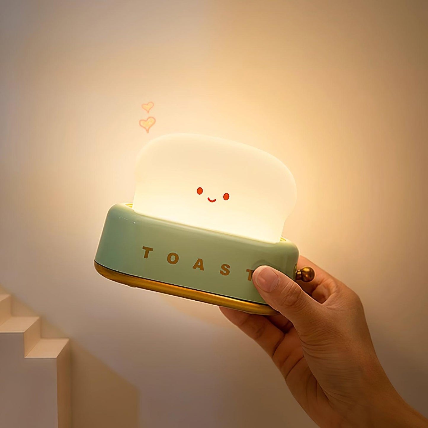 Design af brødrister bordlampe med indbygget batteri – Moderne stilfuld lampe til stue, soveværelse og kontor