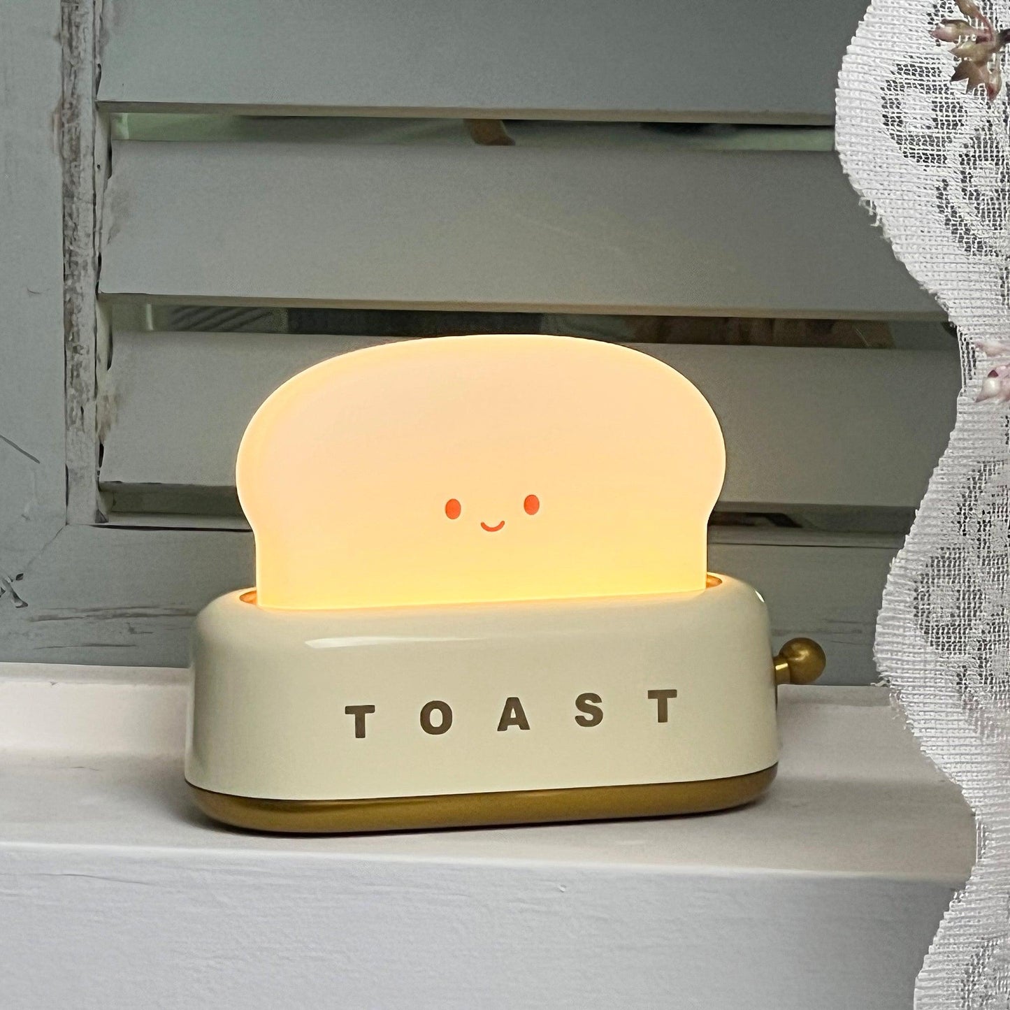 Design af brødrister bordlampe med indbygget batteri – Moderne stilfuld lampe til stue, soveværelse og kontor