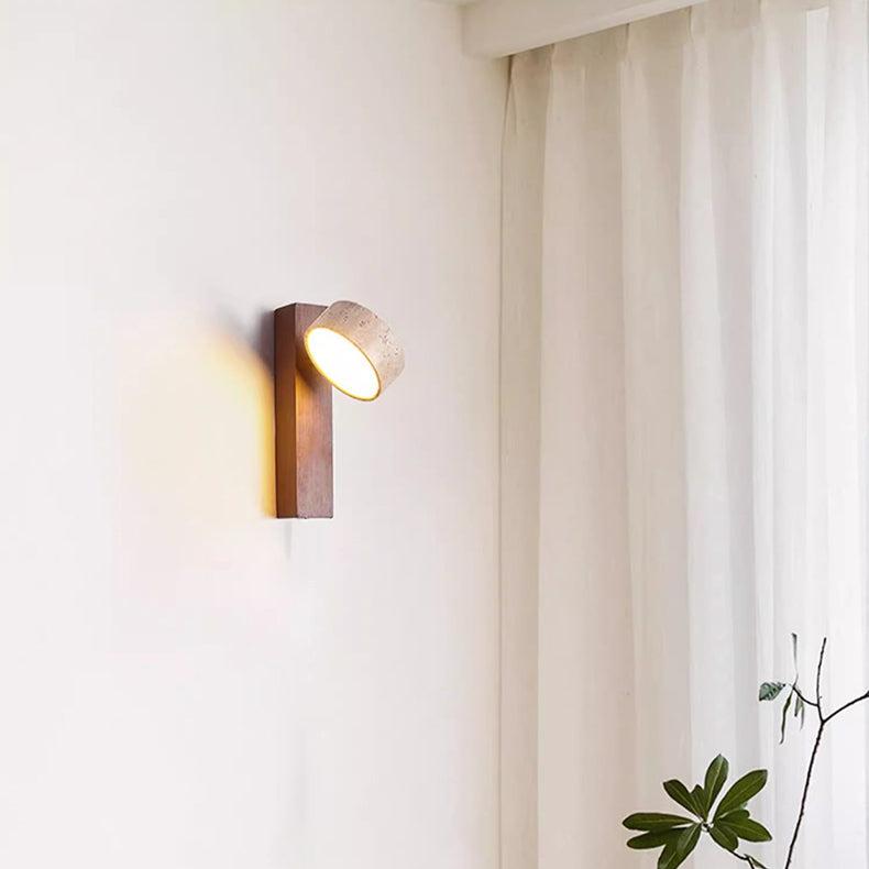 WabiSabi StoneGlow – Off-White Travertin Væglampe i Naturligt Japansk-Inspireret Design