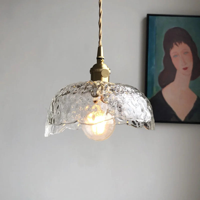 Uregelmæssig pendel i messingglas – Moderne elegant hængelampe til stue, køkken og spisestue