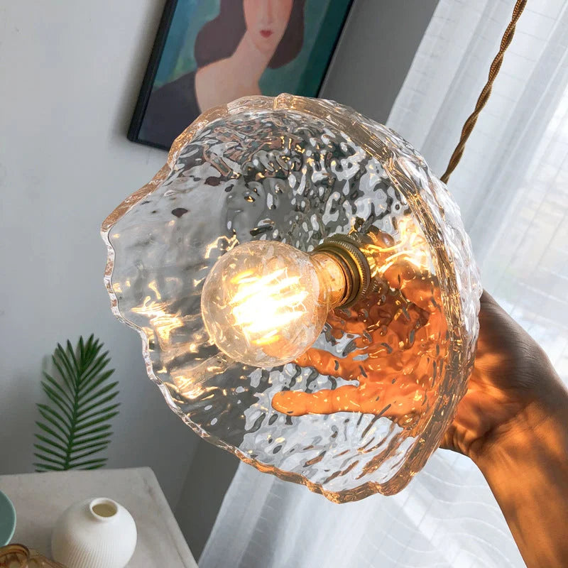 Uregelmæssig pendel i messingglas – Moderne elegant hængelampe til stue, køkken og spisestue