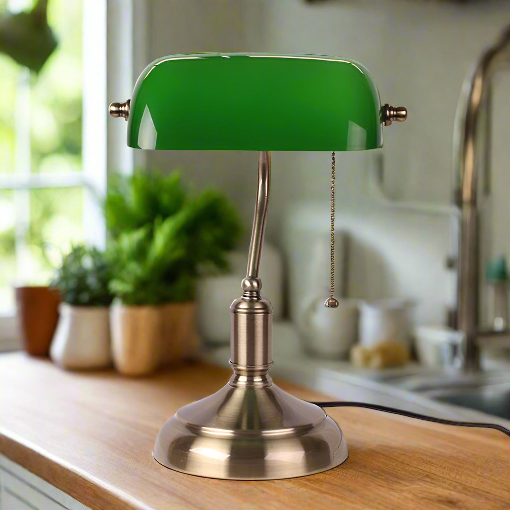 Bordlampe i glas i europæisk stil – Elegant moderne lampe til stue, soveværelse og kontor