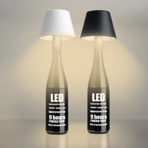 BottleLight – Genopladeligt Bordlampehoved til Vinflasker i DIY Design