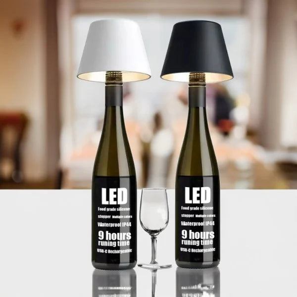 BottleLight – Genopladeligt Bordlampehoved til Vinflasker i DIY Design