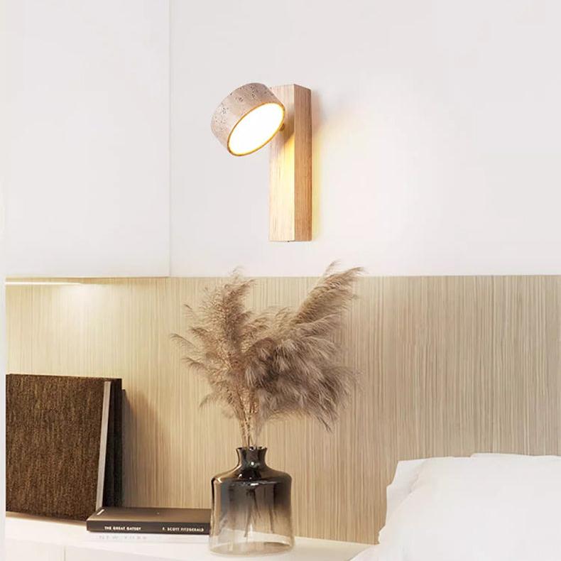 WabiSabi StoneGlow – Off-White Travertin Væglampe i Naturligt Japansk-Inspireret Design