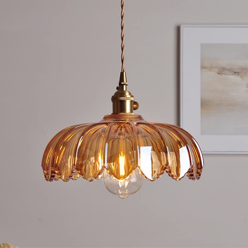 FloraGlaze Vintage – Hængelampe med Glaseret Blomsterdesign i Klassisk Retrostil