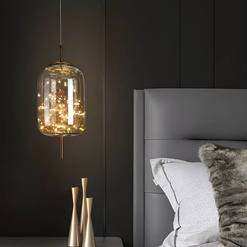 Essence udsøgt pendel i brunt glas – Elegant moderne hængelampe til stue, køkken og spisestue