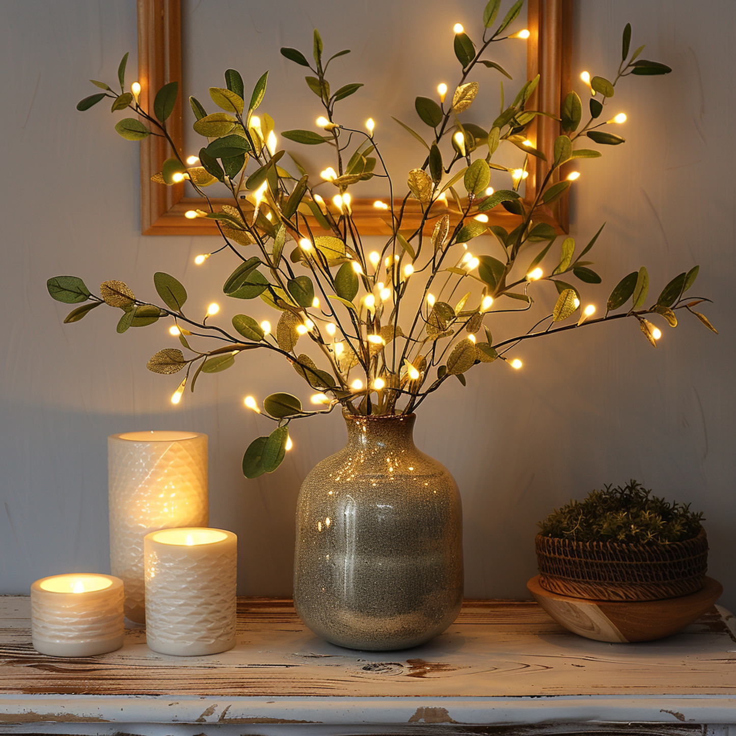 OliveFairy Lights – Dekorativ Lyskæde med Fe-lys på Olivengren til Stemningsfuld Indretning