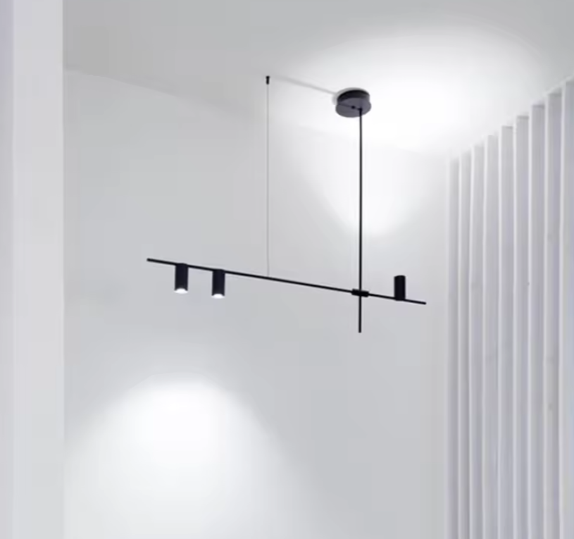 Noreen moderne lysekrone med lang liner – Elegant stilfuld loftslampe til stue, køkken og spisestue
