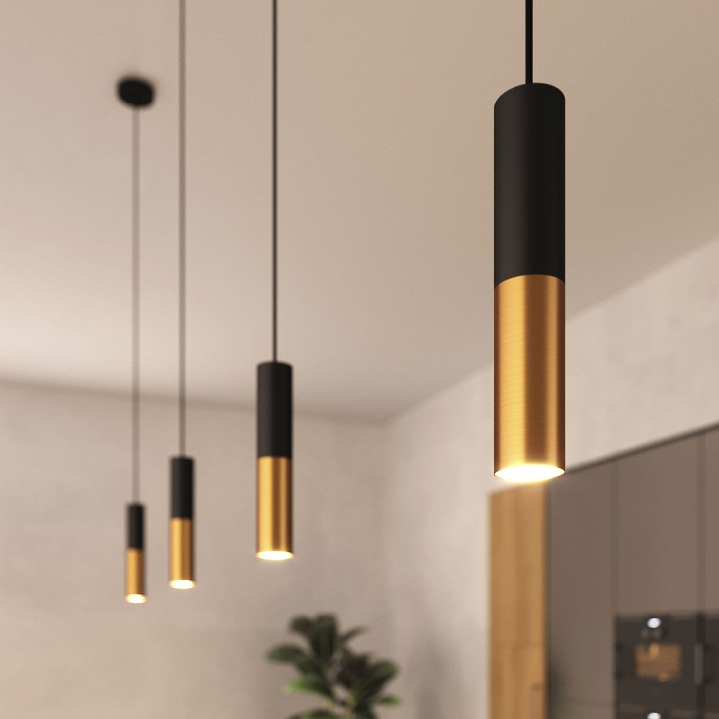 Creative Cables Tube Pendel aus Messing in elegant Schwarz