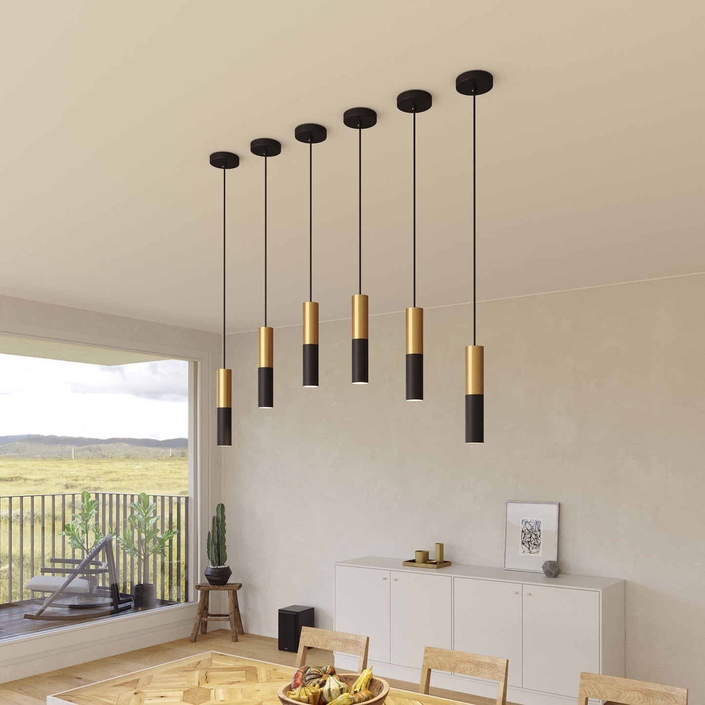 Creative Cables Tube Pendel aus Messing in elegant Schwarz
