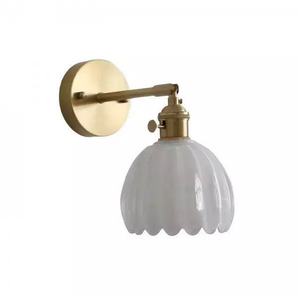 TulipGlow Retro – Væglampe i Glas med Tulipan- og Blomsterknopdesign til Klassisk Indretning