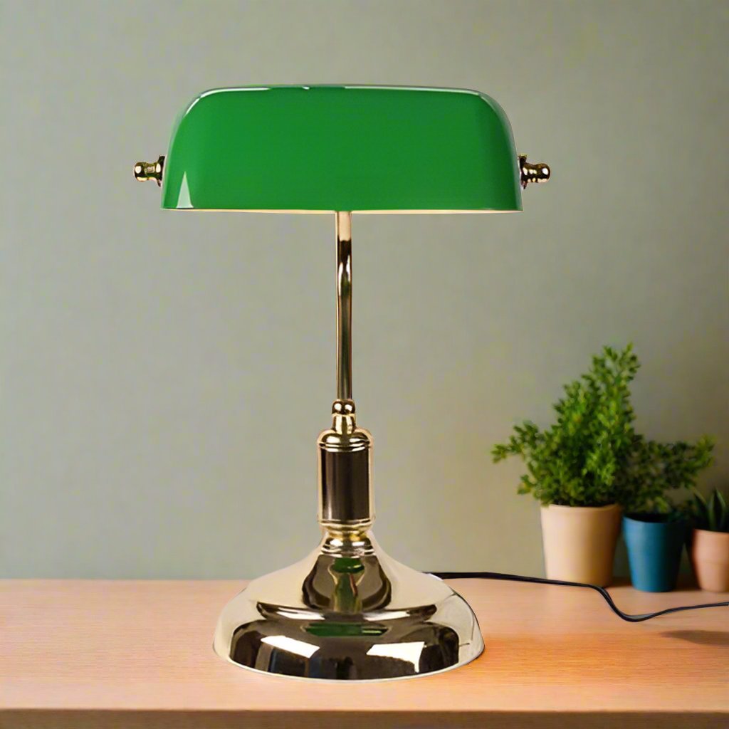 Bordlampe i glas i europæisk stil – Elegant moderne lampe til stue, soveværelse og kontor