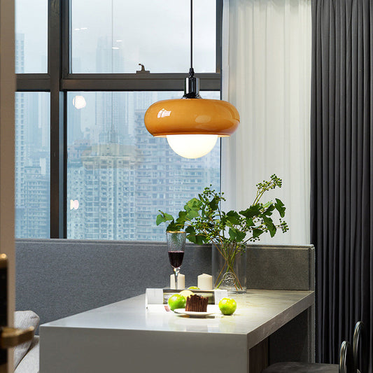 Bauhaus – Vintage Pendellampe i Kaffefarvet Glas til Spisestue og Stue