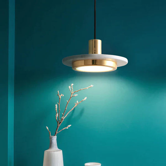 MarbleGlow – Moderne Pendellampe i Enkel Marmor Design til Spisestue og Stue
