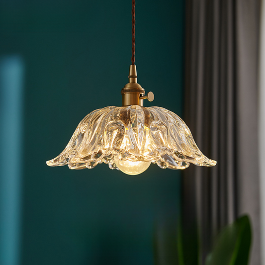 FloraGlass – Elegant Pendellampe i Glasblomst Design til Spisestue og Stue