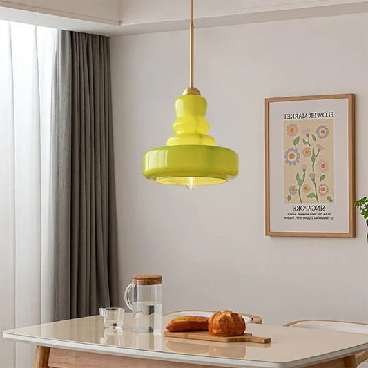Bauhaus pendel med kalebas i glas – Stilfuld moderne hængelampe til stue, køkken og spisestue