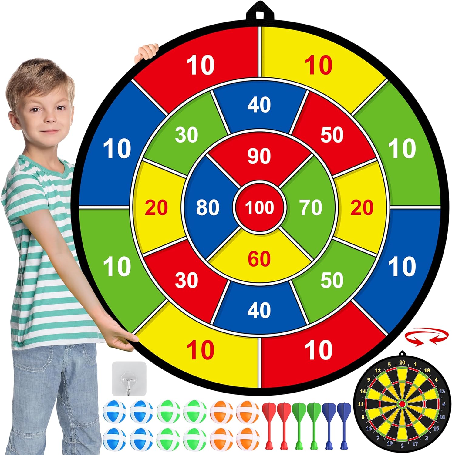 PlayTarget – Stor Børne Dartsæt med Klæbende Darts