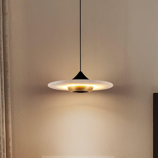 Flyvende tallerken marmor pendel lampe – Elegant moderne hængelampe til stue, køkken og spisestue