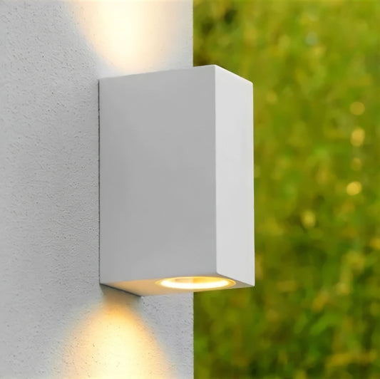 Udendørs Up/Down Kvadratisk GU10 Væglampe med Led og Hvidt Lys