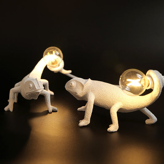 Moderne bordlamper med firben af dyreharpiks – Unik stilfuld lampe til stue, soveværelse og kontor
