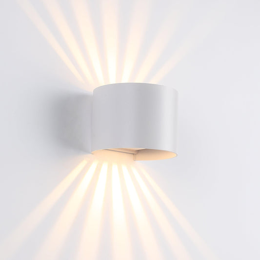 Elegant Sunset Runde IP65 Udendørs Væglampe 6W i Hvid til Atmosfærisk Belysning