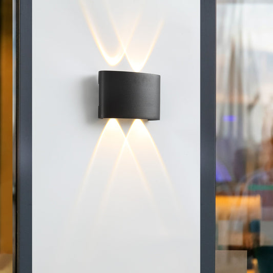 Elegant Ortelo 4W 12cm Sort Væglampe til Moderne Hjem