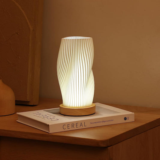 Serene Wavecrest Glow – Elegant Lampe i Bølget Design til Rolig og Stemningsfuld Belysning