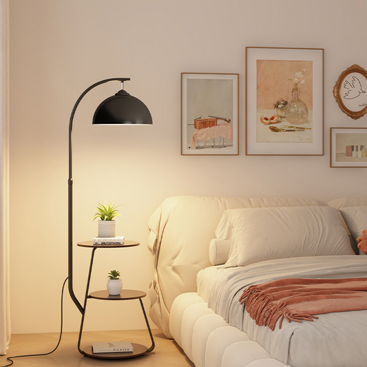 Nordisk lampebord – Moderne stilfuldt bord med integreret lampe til stue, soveværelse og kontor
