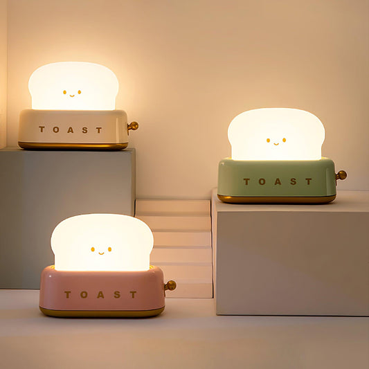 Design af brødrister bordlampe med indbygget batteri – Moderne stilfuld lampe til stue, soveværelse og kontor