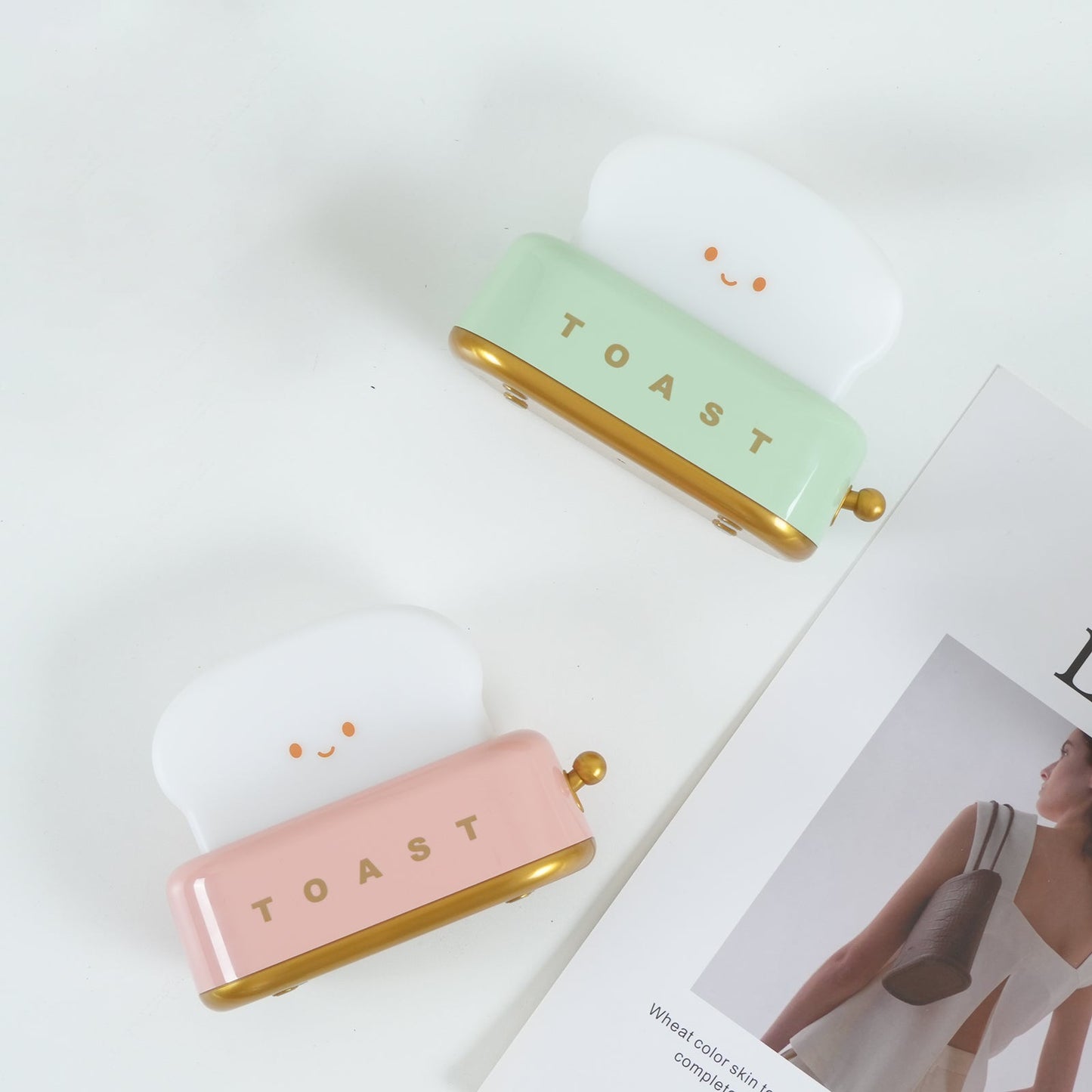 Design af brødrister bordlampe med indbygget batteri – Moderne stilfuld lampe til stue, soveværelse og kontor